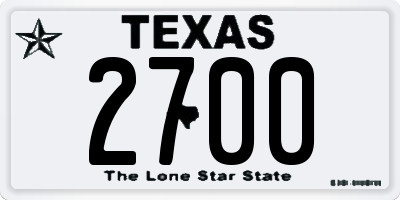 TX license plate 2700