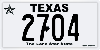 TX license plate 2704