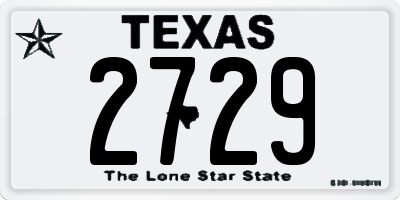 TX license plate 2729