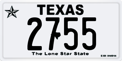 TX license plate 2755