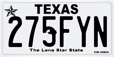 TX license plate 275FYN