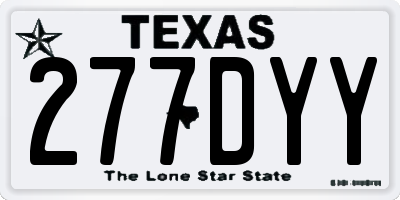 TX license plate 277DYY