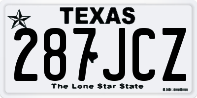 TX license plate 287JCZ