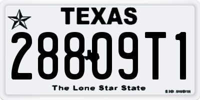 TX license plate 28809T1