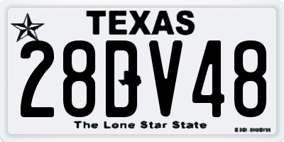 TX license plate 28DV48