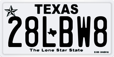 TX license plate 28LBW8