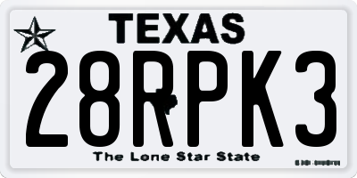 TX license plate 28RPK3