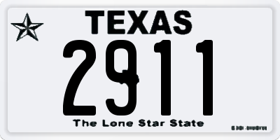 TX license plate 2911