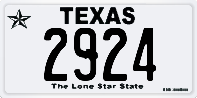 TX license plate 2924