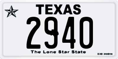 TX license plate 2940