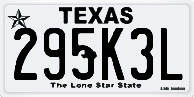 TX license plate 295K3L