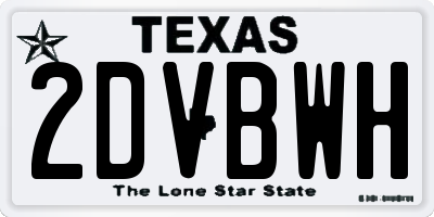 TX license plate 2DVBWH