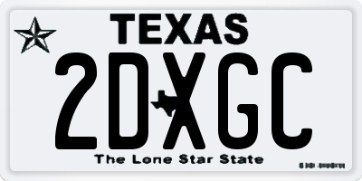 TX license plate 2DXGC