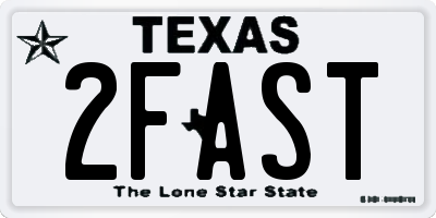 TX license plate 2FAST