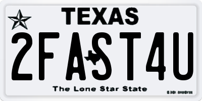 TX license plate 2FAST4U