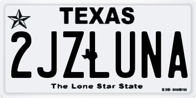 TX license plate 2JZLUNA