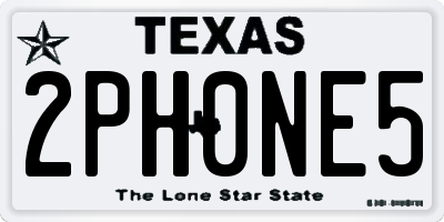 TX license plate 2PH0NE5