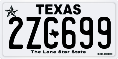 TX license plate 2ZC699