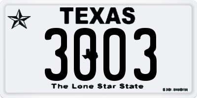 TX license plate 3003