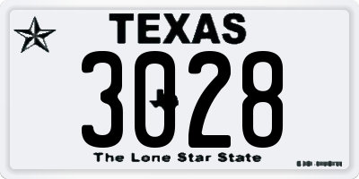 TX license plate 3028