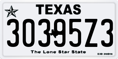 TX license plate 30395Z3