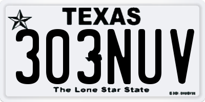 TX license plate 303NUV