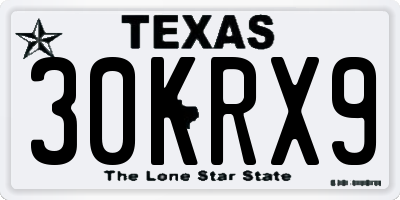 TX license plate 30KRX9