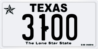 TX license plate 3100