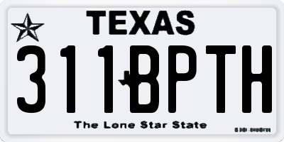 TX license plate 311BPTH