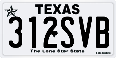 TX license plate 312SVB