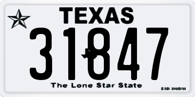 TX license plate 31847