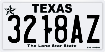 TX license plate 3218AZ