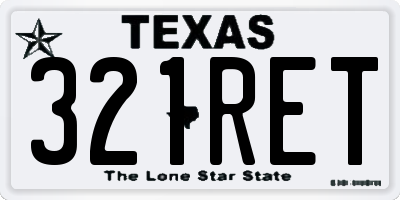 TX license plate 321RET