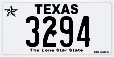 TX license plate 3294