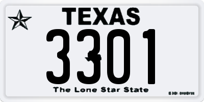 TX license plate 3301