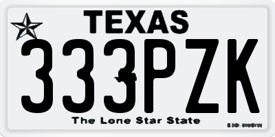 TX license plate 333PZK