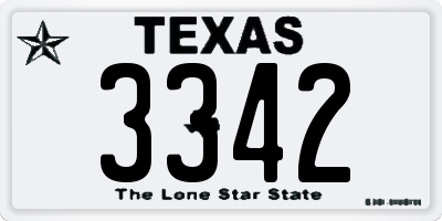 TX license plate 3342