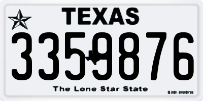 TX license plate 3359876