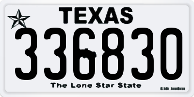 TX license plate 336830