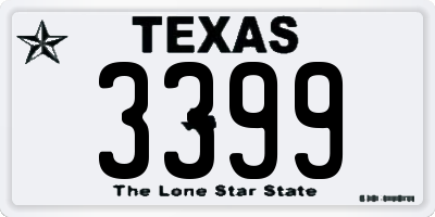 TX license plate 3399