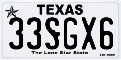 TX license plate 33SGX6