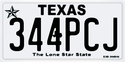 TX license plate 344PCJ