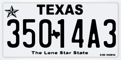 TX license plate 35014A3