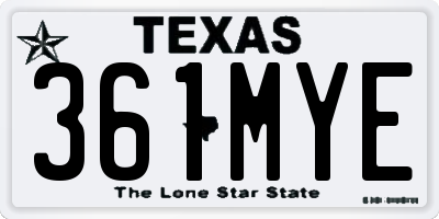 TX license plate 361MYE