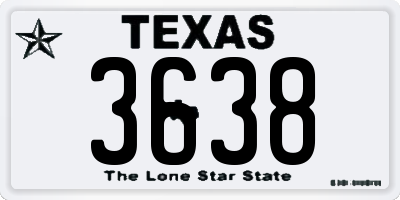 TX license plate 3638