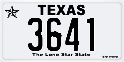 TX license plate 3641