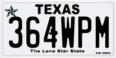 TX license plate 364WPM