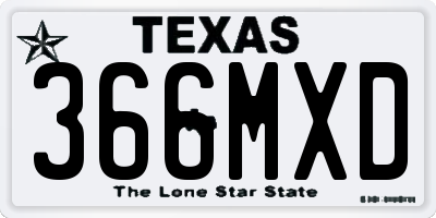 TX license plate 366MXD