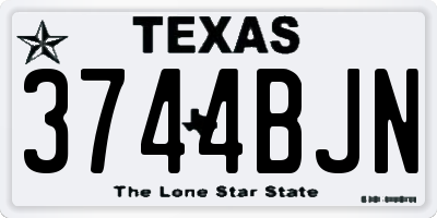 TX license plate 3744BJN