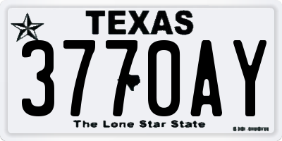 TX license plate 3770AY